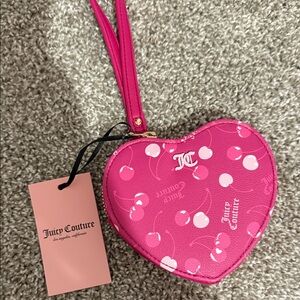 Juicy Couture Cherry Print Heart Wristlet